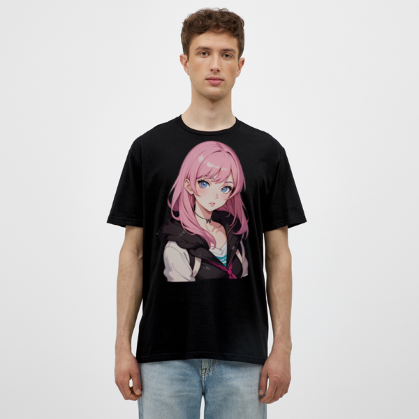 Pink haired Waifu Men's T-Shirt - Image 3