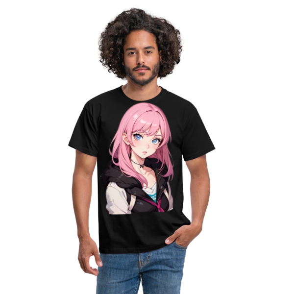 Pink haired Waifu Men's T-Shirt - Image 4